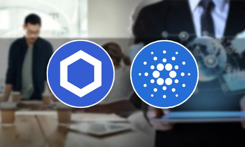 Cardano and Chainlink logos